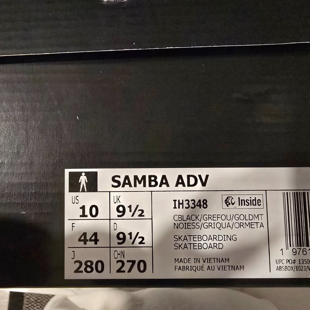 adidas Samba ADV 'Black Grey' IH3348 In Stock MENS SIZE 10 NEW - Picture 9 of 16